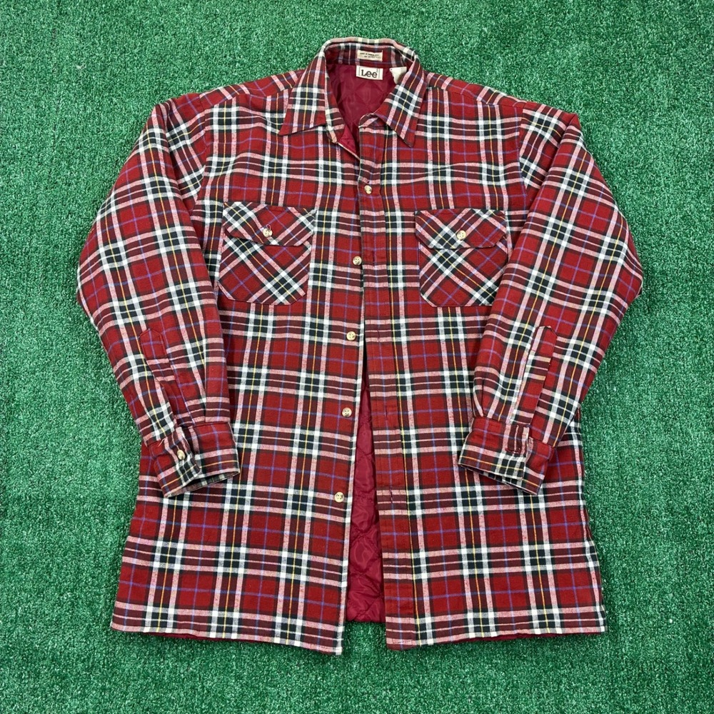Vintage‎ 90's Lee Plaid Quilted Flannel Shirt Jacket